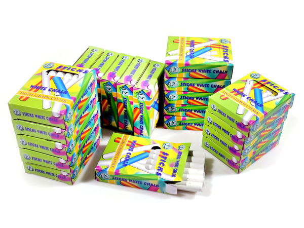 Imagen de CAJA DE TIZAS BLANCAS X 12