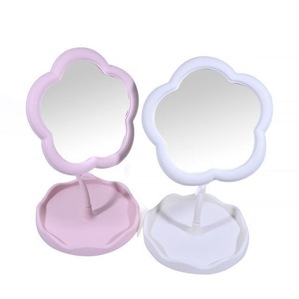 Imagen de ESPEJO CON BASE EN FORMA DE FLOR EN COLORES PASTELES
