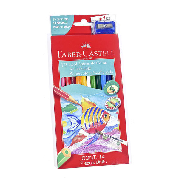 Imagen de CAJA DE LAPICES ACUARELABLES FABER CASTELL X12