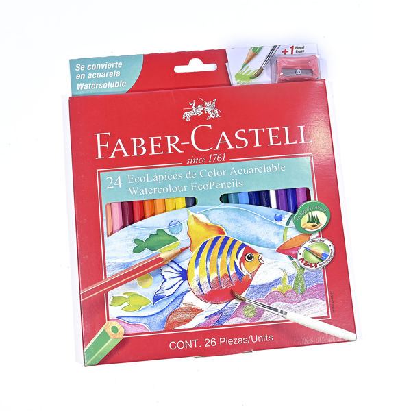 Imagen de CAJA DE LAPICES ACUARELABLES FABER CASTELL X24