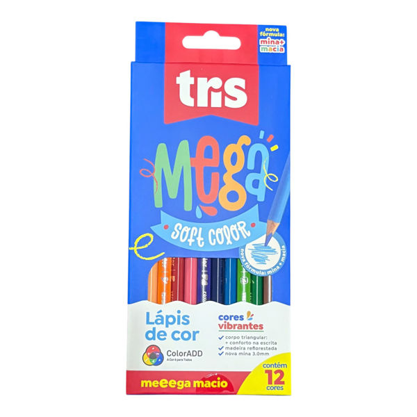 Imagen de LAPICES DE COLORES MEGA TRIS X12