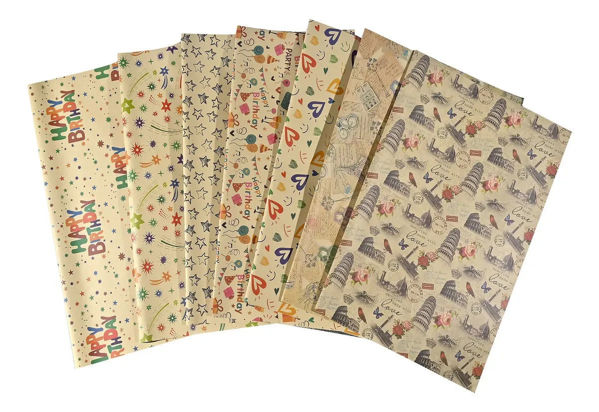 Imagen de PAPEL REGALO  KRAFT DECORADO 70X50