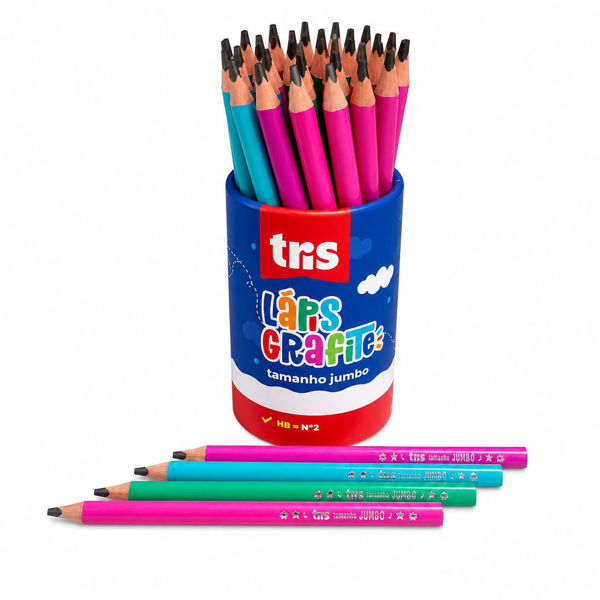 Imagen de LAPIZ JUMBO TRIS COLORES PASTEL ROSA