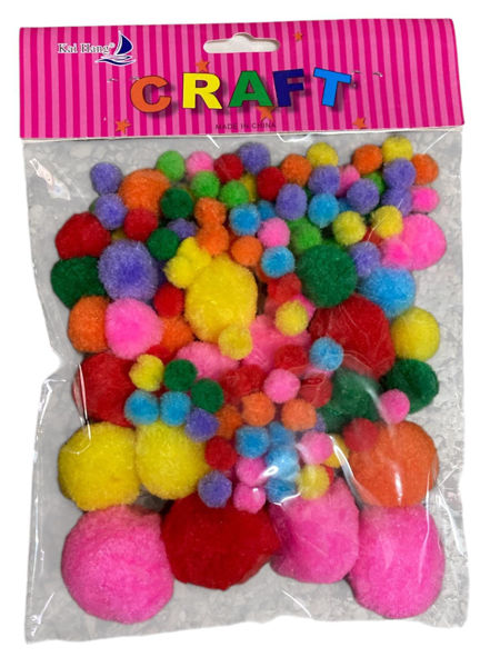 Imagen de POMPONES SURTIDOS EN TAMAÑOS Y COLORES FUERTES HP0965